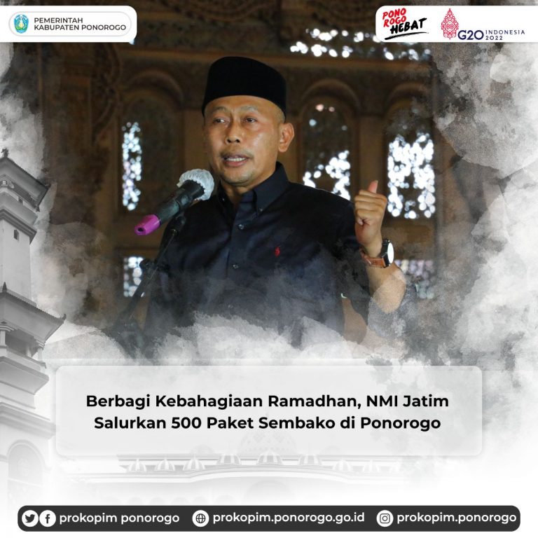 Berbagi Kebahagiaan Ramadhan, NMI Jatim Salurkan 500 Paket Sembako di Ponorogo
