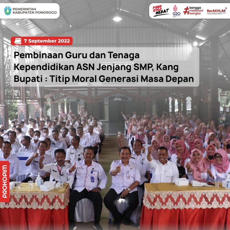Pembinaan Guru dan Tenaga Kependidikan ASN Jenjang SMP, Kang Bupati : Titip Moral Generasi Masa Depan