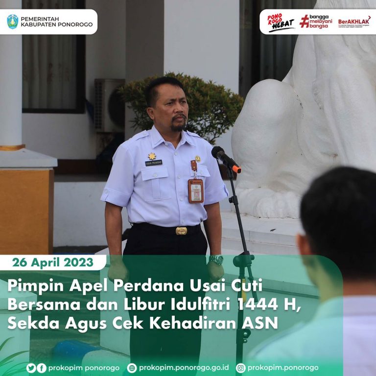 Pimpin Apel Perdana Usai Cuti Bersama dan Libur Idulfitri 1444 H, Sekda Agus Cek Kehadiran ASN