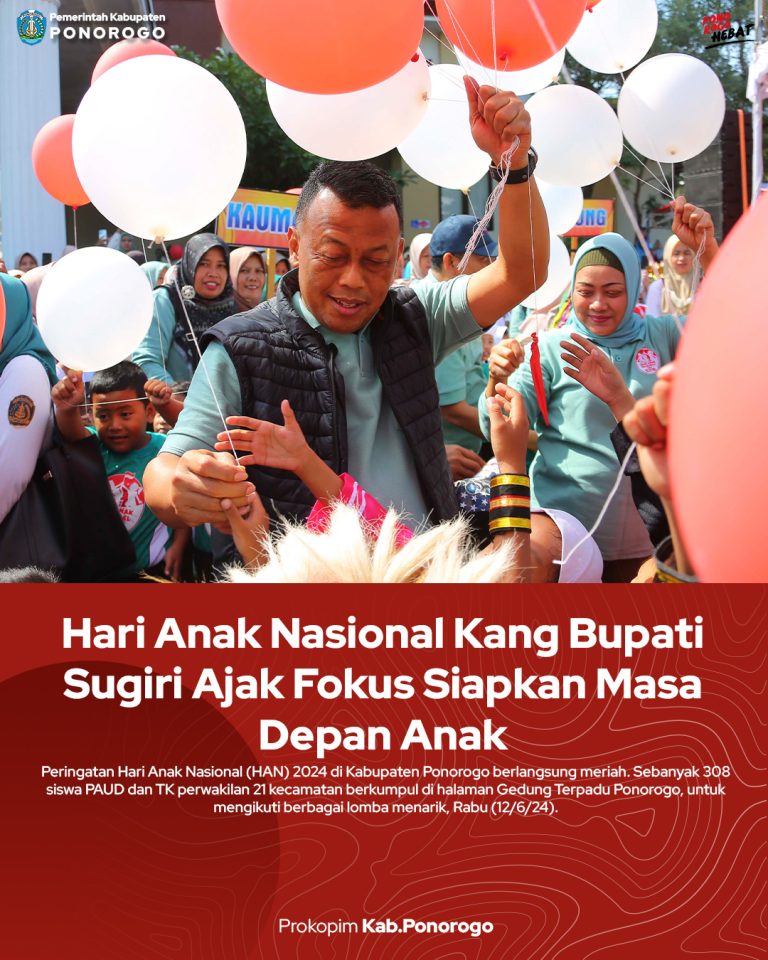 Hari Anak Nasional Kang Bupati Sugiri Ajak Fokus Siapkan Masa Depan Anak 