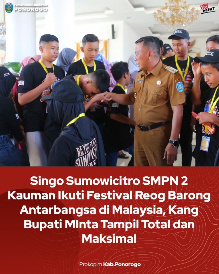 Singo Sumowicitro SMPN 2 Kauman Ikuti Festival Reog Barong Antarbangsa di Malaysia, Kang Bupati Minta Tampil Total dan Maksimal