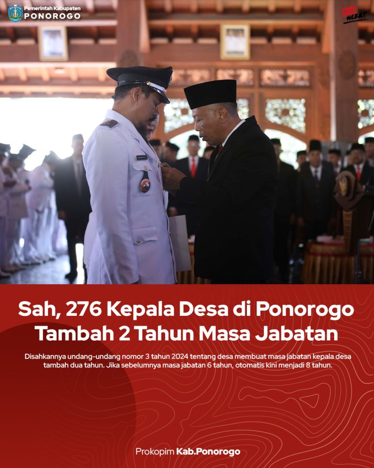 Sah, 276 Kepala Desa di Ponorogo Tambah 2 Tahun Masa Jabatan