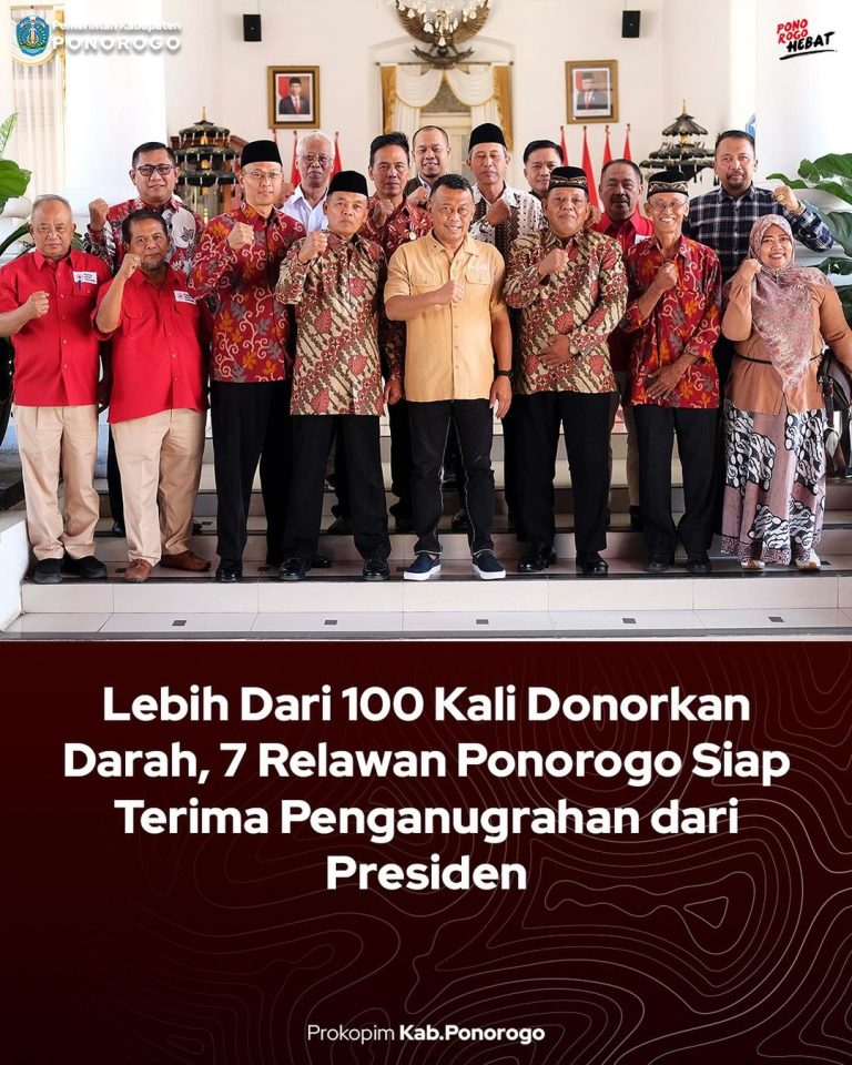 Lebih Dari 100 Kali Donorkan Darah, 7 Relawan Ponorogo Siap Terima Penganugrahan dari Presiden