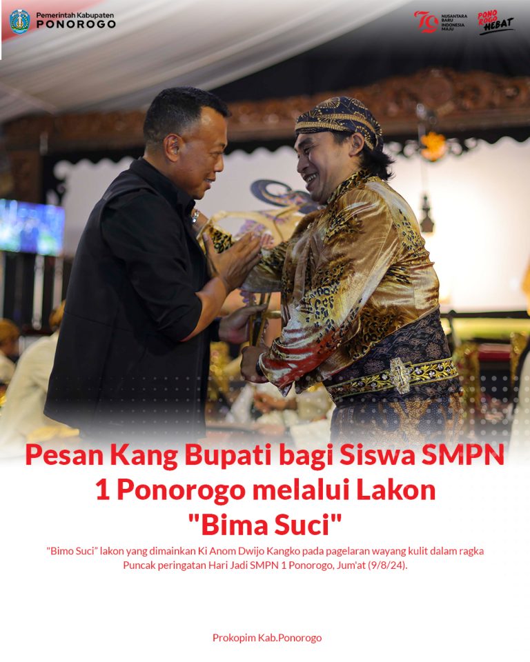 Pesan Kang Bupati bagi Siswa SMPN 1 Ponorogo melalui Lakon “Bima Suci”