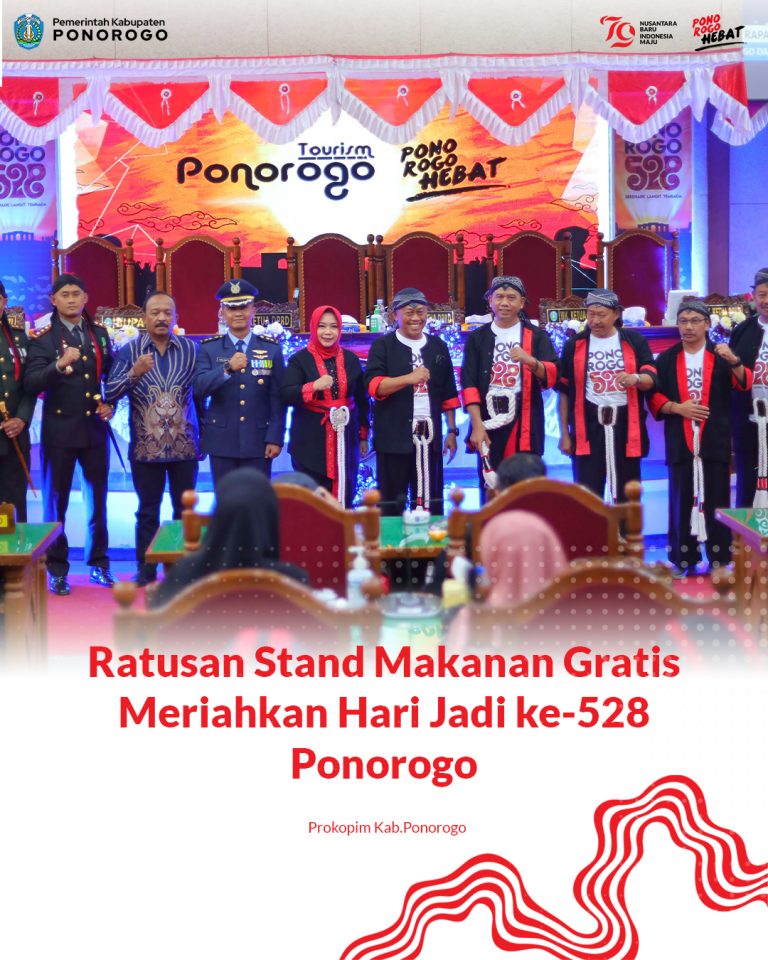 Ratusan Stand Makanan Gratis Meriahkan Hari Jadi ke-528 Ponorogo