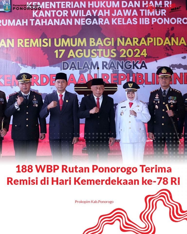 188 WBP Rutan Ponorogo Terima Remisi di Hari Kemerdekaan ke-78 RI