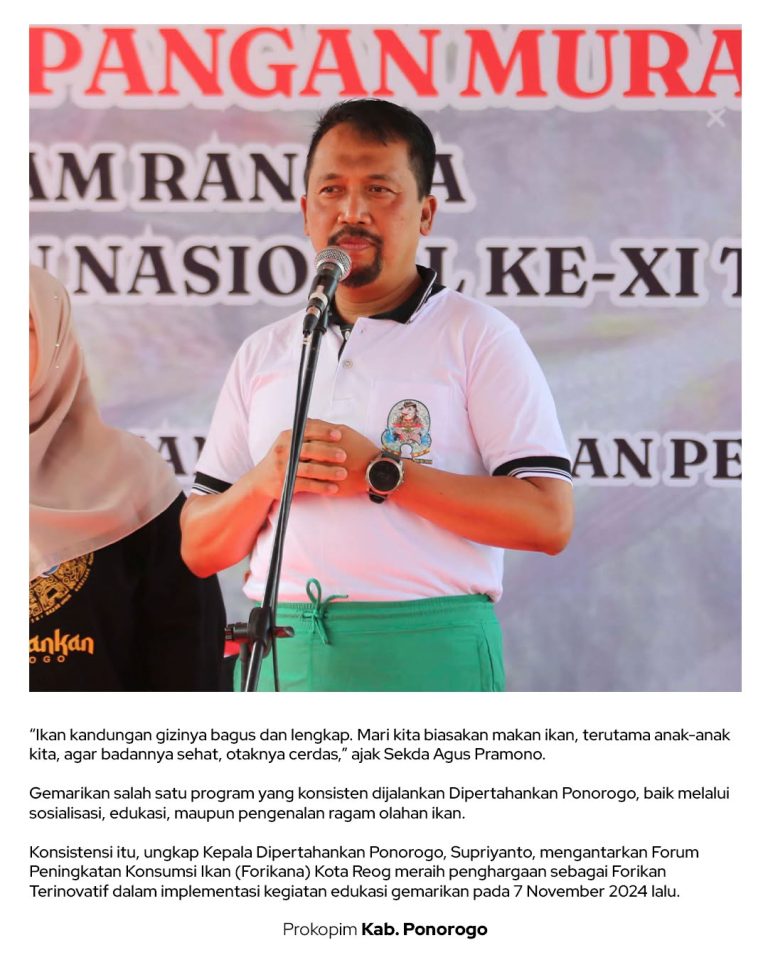 Gemarikan dan Pasok Benih Berkualitas, Upaya Dipertahankan Naikkan Konsumsi Ikan Masyarakat Ponorogo 