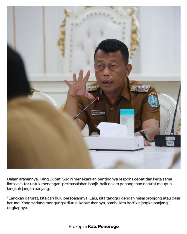 Gerak Cepat, Kang Bupati Sugiri Siapkan Langkah Darurat Tangani Banjir 
